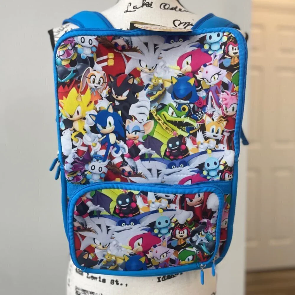 SONIC THE‎ HEDGEHOG LAPTOP BACKPACK AND GAME CASE GAMER GAMING VERSATILE ICONIC